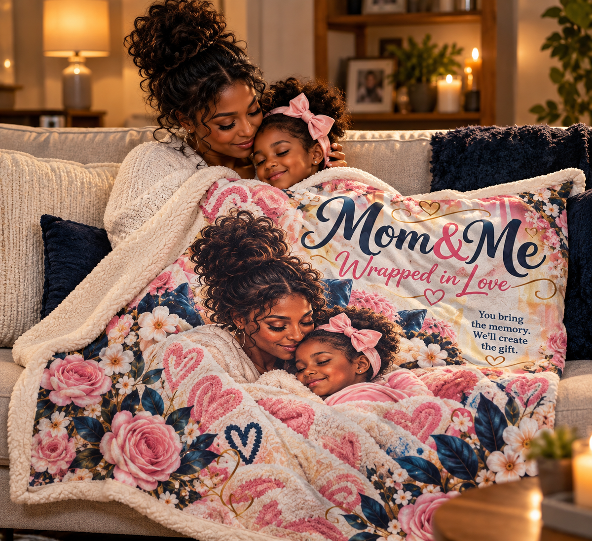 Mom & Me "Wrapped in Love" Sublimated Sherpa Blanket
