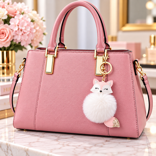 Fox Pom-Pom Handbag Charm