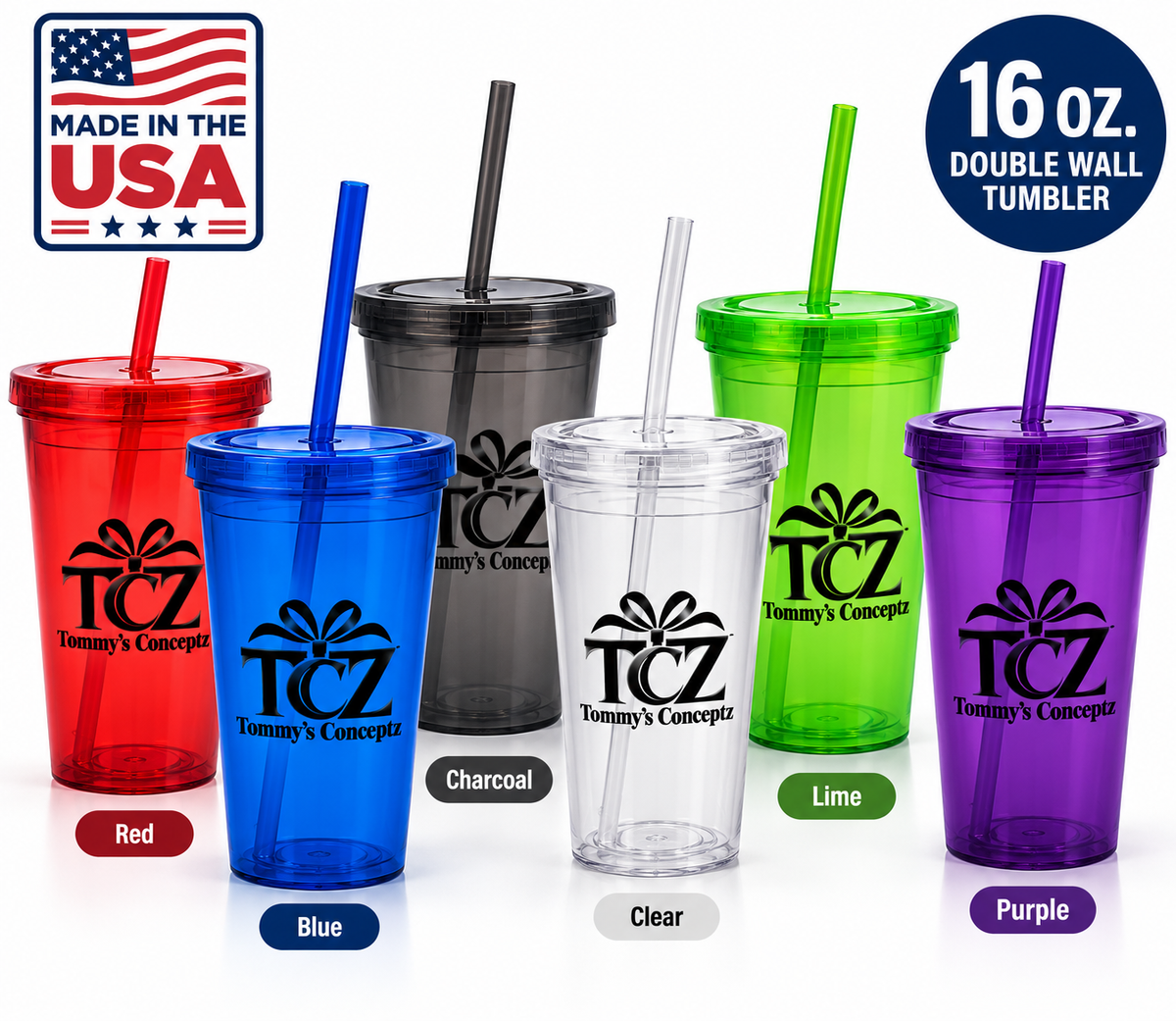 Made in the USA - Custom Double Wall Economy Tumbler (16oz)